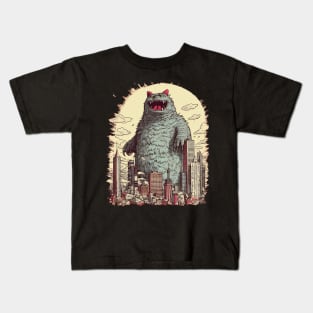 Catzilla Cat Kitty Japan Kids T-Shirt